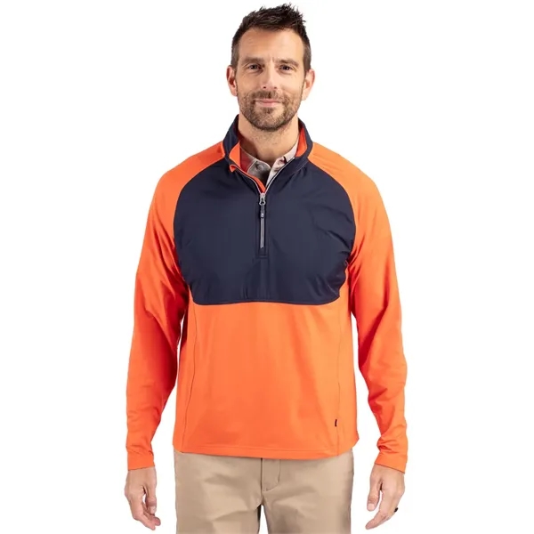 Men's jacket with a quarter-zip, wind resistance, moisture-wicking performance, and UPF... from ASI 47965 Cutter & Buck