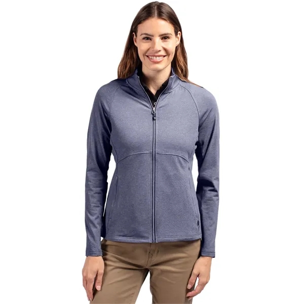 Women's jacket with a full-zip, wind resistance, raglan sleeves, pockets, and... from ASI 47965 Cutter & Buck