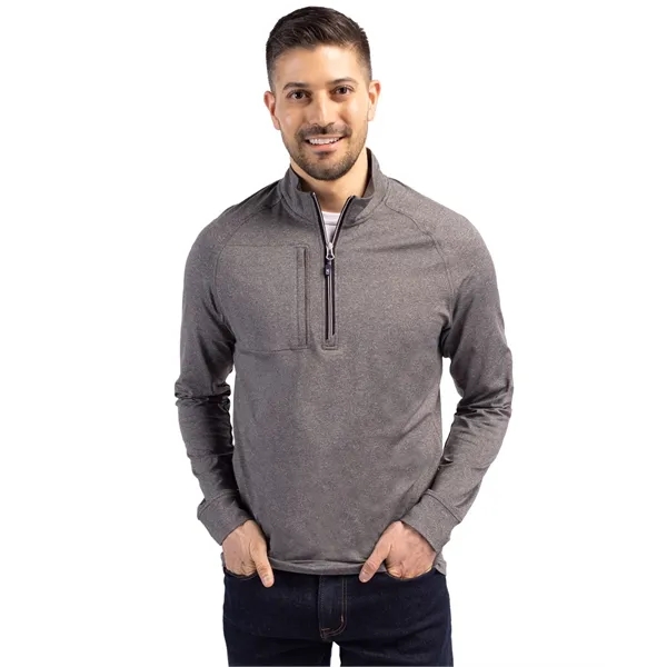 Men's sweatshirt with a quarter-zip, zipper, raglan sleeves, and locker loop.... from ASI 47965 Cutter & Buck