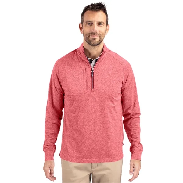 Men's sweatshirt with a quarter-zip, zipper, raglan sleeves, and locker loop.... from ASI 47965 Cutter & Buck