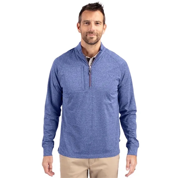 Men's sweatshirt with a quarter-zip, zipper, raglan sleeves, and locker loop.... from ASI 47965 Cutter & Buck