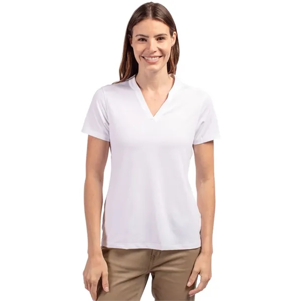 Women's top with short sleeves, matte fabric finish, UPF50+ protection, moisture-wicking... from ASI 47965 Cutter & Buck