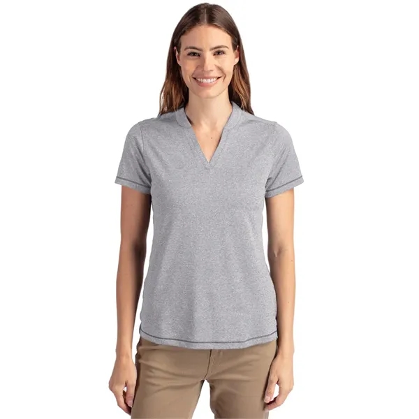 Women's top with short sleeves, matte fabric finish, UPF50+ protection, moisture-wicking... from ASI 47965 Cutter & Buck