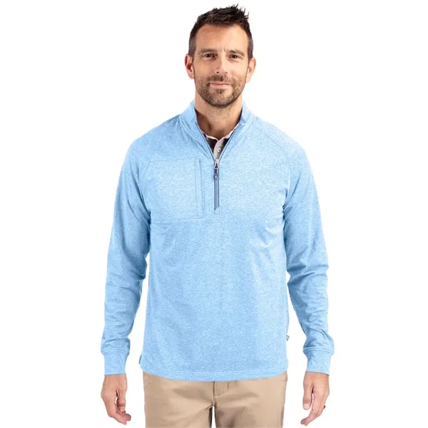 Men's sweatshirt with a quarter-zip, wind resistance, raglan sleeves, zipper, and... from ASI 47965 Cutter & Buck