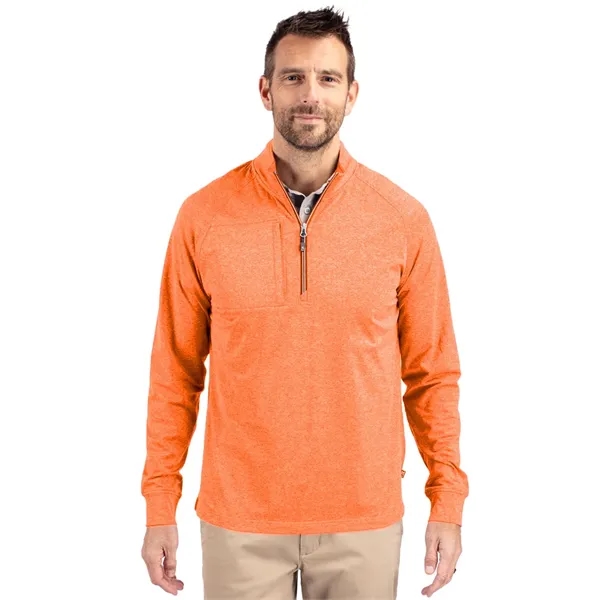 Men's sweatshirt with a quarter-zip, wind resistance, raglan sleeves, zipper, and... from ASI 47965 Cutter & Buck
