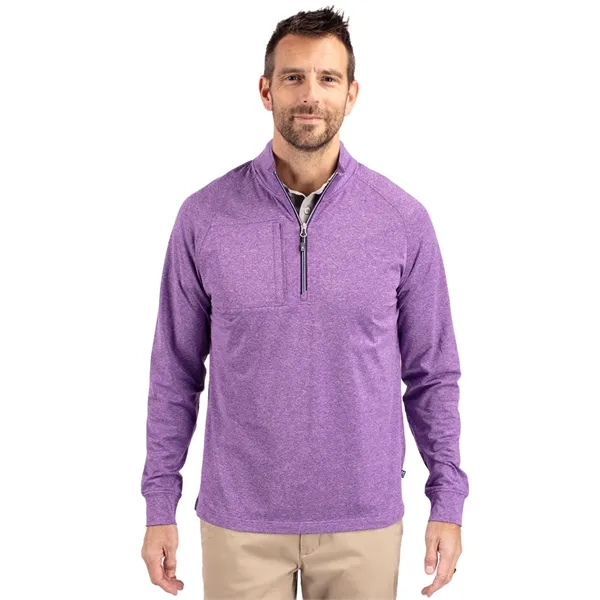 Men's sweatshirt with a quarter-zip, wind resistance, raglan sleeves, zipper, and... from ASI 47965 Cutter & Buck