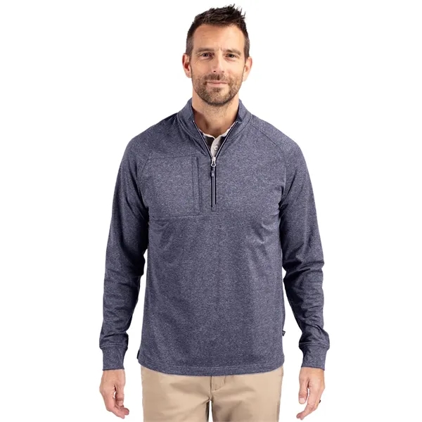 Men's sweatshirt with a quarter-zip, wind resistance, raglan sleeves, zipper, and... from ASI 47965 Cutter & Buck