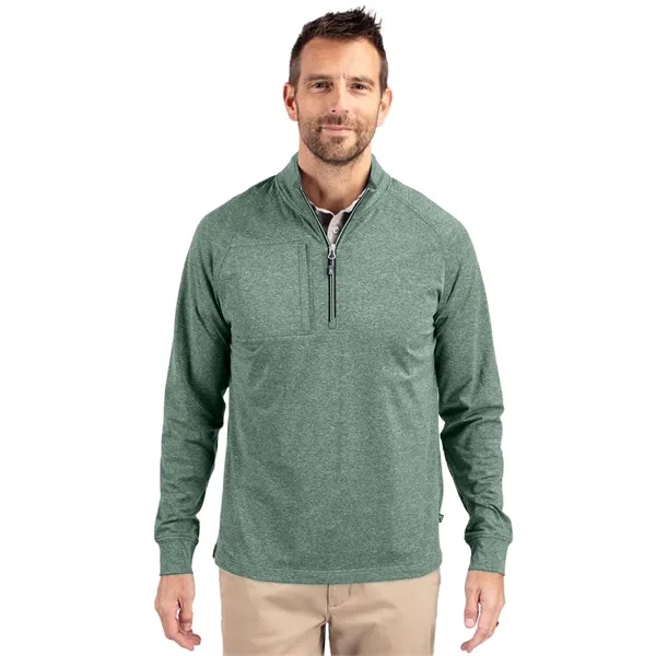 Men's sweatshirt with a quarter-zip, wind resistance, raglan sleeves, zipper, and... from ASI 47965 Cutter & Buck