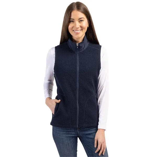 Women's vest with a full-zip, brushed fleece interior, zipper, and pockets.... from ASI 47965 Cutter & Buck