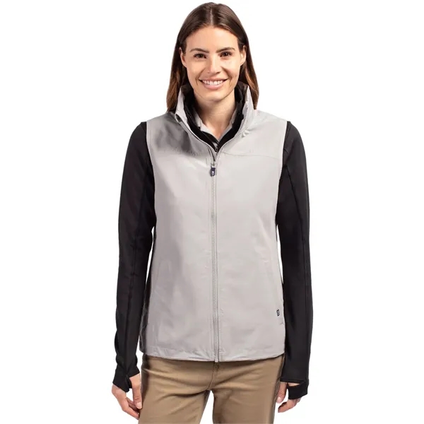 Women's vest with a full-zip, wind and water resistance, hood, and... from ASI 47965 Cutter & Buck