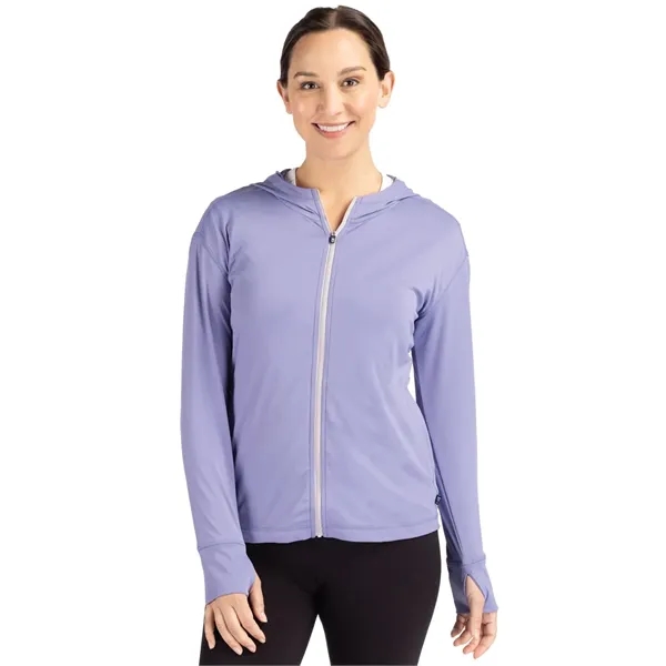 Women's sweatshirt with a full-zip, hood, four-way stretch, UPF 50+ protection,... from ASI 47965 Cutter & Buck
