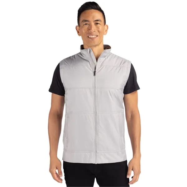 Men's vest with a full-zip, moisture-wicking fabric, and CB logo zipper... from ASI 47965 Cutter & Buck