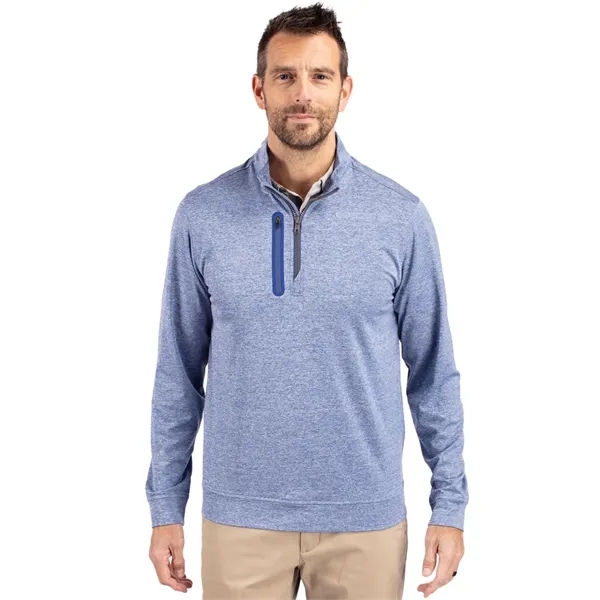Men's sweatshirt with a quarter-zip, chest pocket, UPF 50+ protection, moisture-wicking... from ASI 47965 Cutter & Buck