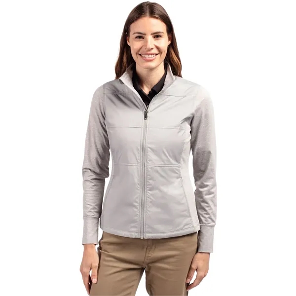 Women's jacket with a full-zip, mock collar, full-zip, weather resistance, and... from ASI 47965 Cutter & Buck
