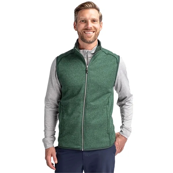 Men's vest with a full-zip, pockets, tonal stretch binding, and CB... from ASI 47965 Cutter & Buck