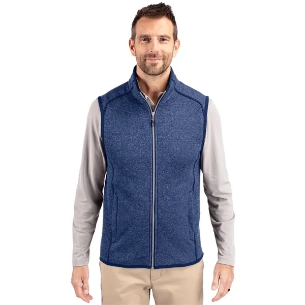 Men's vest with a full-zip, pockets, tonal stretch binding, and CB... from ASI 47965 Cutter & Buck