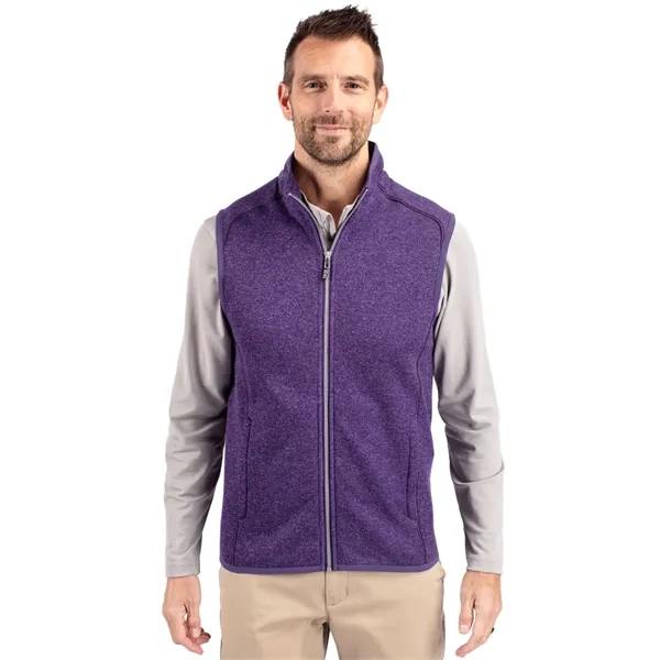 Men's vest with a full-zip, pockets, tonal stretch binding, and CB... from ASI 47965 Cutter & Buck