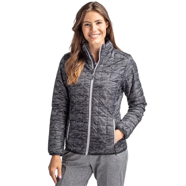 Women's jacket with insulation, nylon shell, hood, collar, full-zip, and pockets.... from ASI 47965 Cutter & Buck