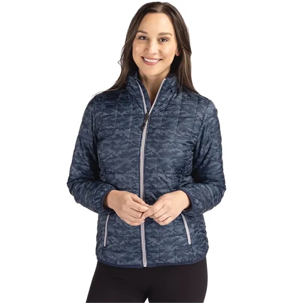 Women's jacket with insulation, nylon shell, hood, collar, full-zip, and pockets.... from ASI 47965 Cutter & Buck