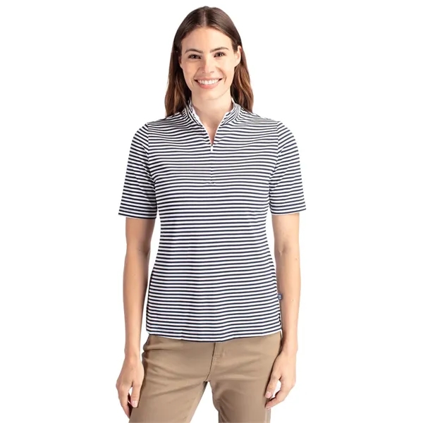 Women's top with UPF sun protection, moisture-wicking performance, mock neck, and... from ASI 47965 Cutter & Buck