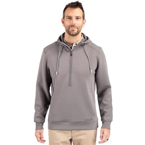 Men's sweatshirt with a half-zip, hood, double knit interlock, and water-resistant... from ASI 47965 Cutter & Buck