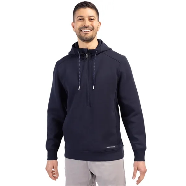 Men's sweatshirt with a half-zip, hood, double knit interlock, and water-resistant... from ASI 47965 Cutter & Buck