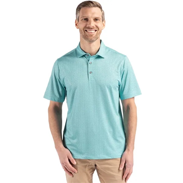 Cutter & Buck Pike Eco Shadow Check Print Recycled Mens Polo... from ASI 47965 Cutter & Buck