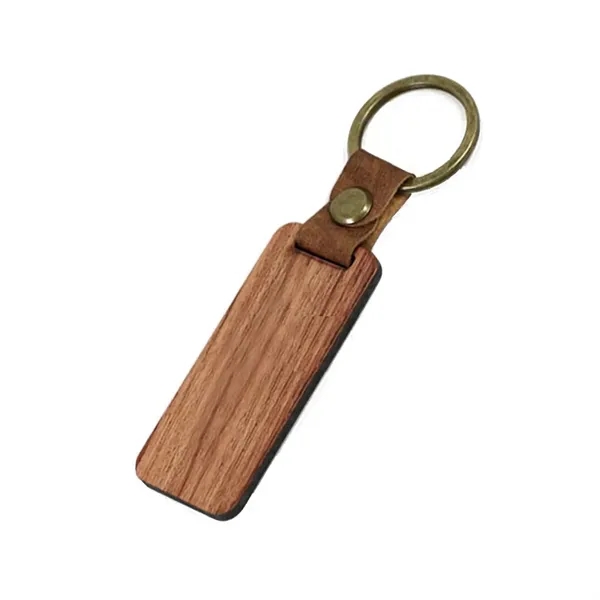 Rounded rectangle shaped wooden keychain plus laser engraving on 1 location... from ASI 37218 Athena Promo (tm)