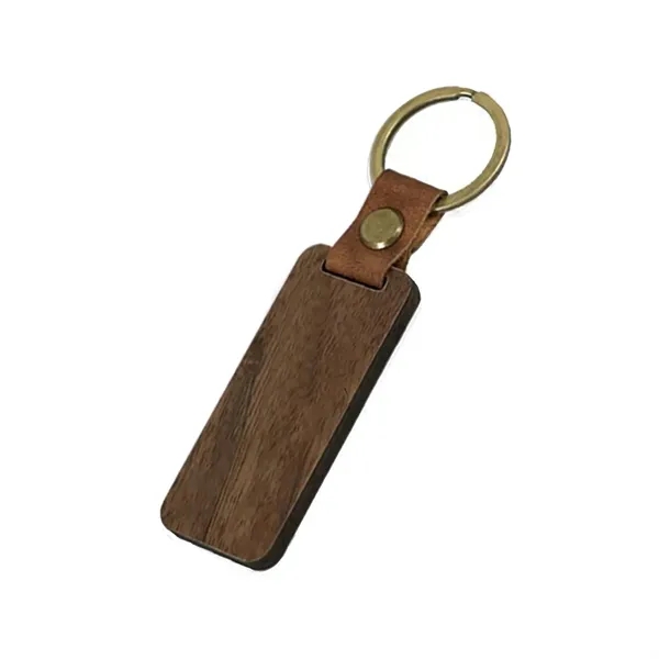 Rounded rectangle shaped wooden keychain plus laser engraving on 1 location... from ASI 37218 Athena Promo (tm)