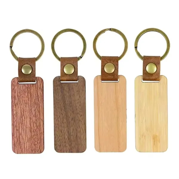Rounded rectangle shaped wooden keychain plus laser engraving on 1 location... from ASI 37218 Athena Promo (tm)