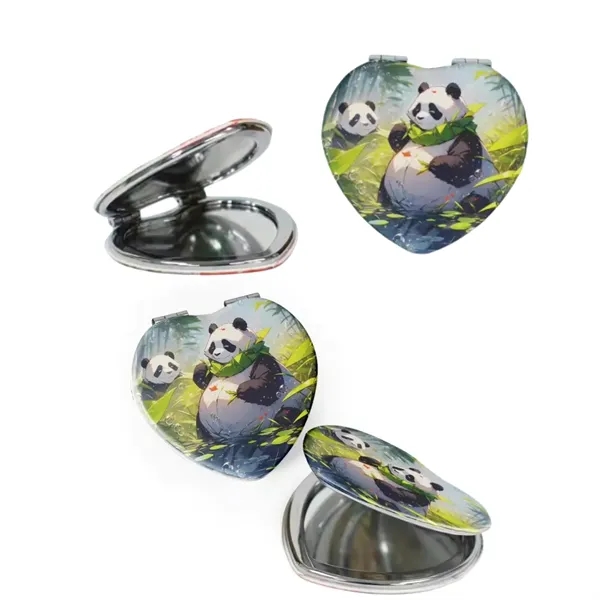 Heart shape folding compact mirror plus full color UV imprint on... from ASI 37218 Athena Promo (tm)