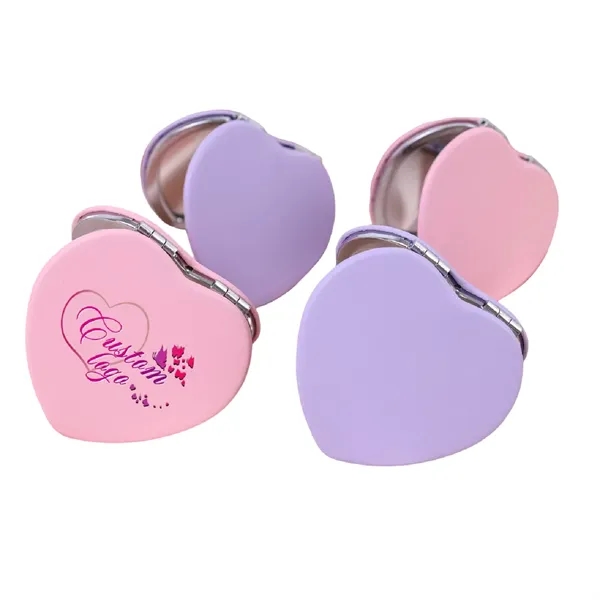 Heart shape folding compact mirror plus full color UV imprint on... from ASI 37218 Athena Promo (tm)