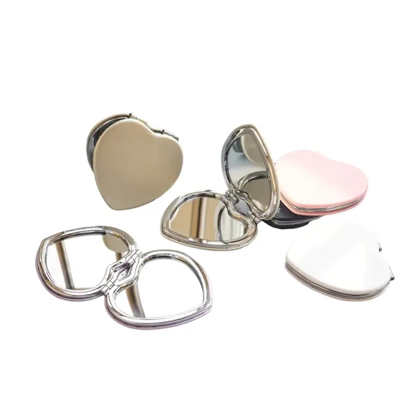 Heart shape folding compact mirror plus full color UV imprint on... from ASI 37218 Athena Promo (tm)