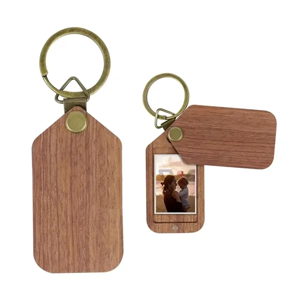 Wooden photo frame keychain plus laser engraving on 1 location... from ASI 37218 Athena Promo (tm)
