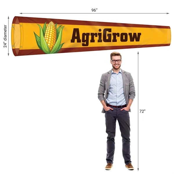 24" x 96" Custom Digitally Printed Knitted Polyester Windsocks... from ASI 80228 Quinn