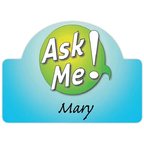 The 2" x 2-3/4" Value Reusable Name Badge features a reusable... from ASI 61966 HPG / Beacon Promotions HPG Gold