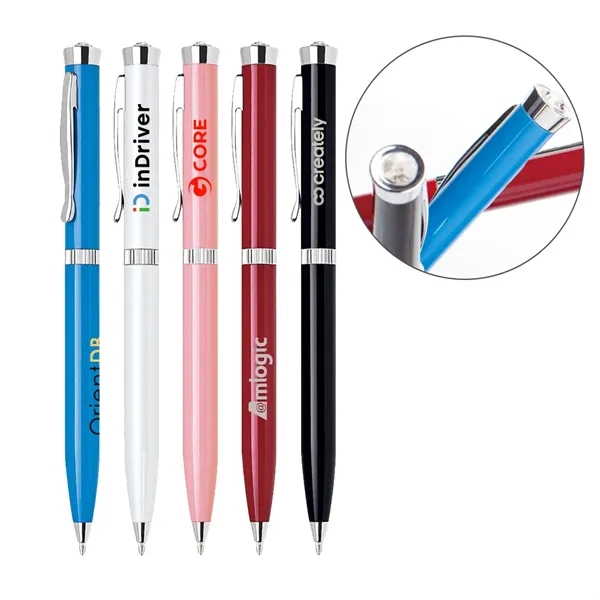Aluminum twist action ballpoint pen with slim body with lustrous enamel... from ASI 31517 Admart Products / Admart Line
