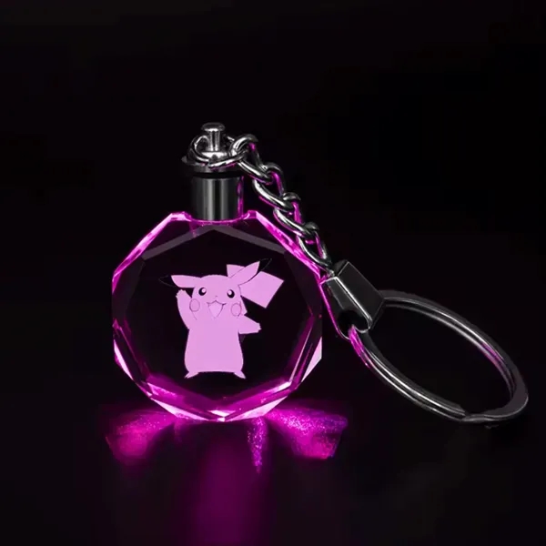 Octagon LED light crystal keychain plus laser engraving on inside of... from ASI 37218 Athena Promo (tm)