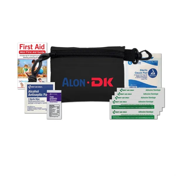 Bronze first aid kit with quality supplies in a convenient carabiner... from ASI 80882 Ready 4 Kits / Ready 4 Kits