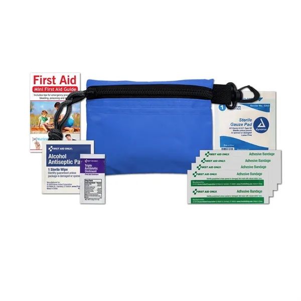 Bronze first aid kit with quality supplies in a convenient carabiner... from ASI 80882 Ready 4 Kits / Ready 4 Kits