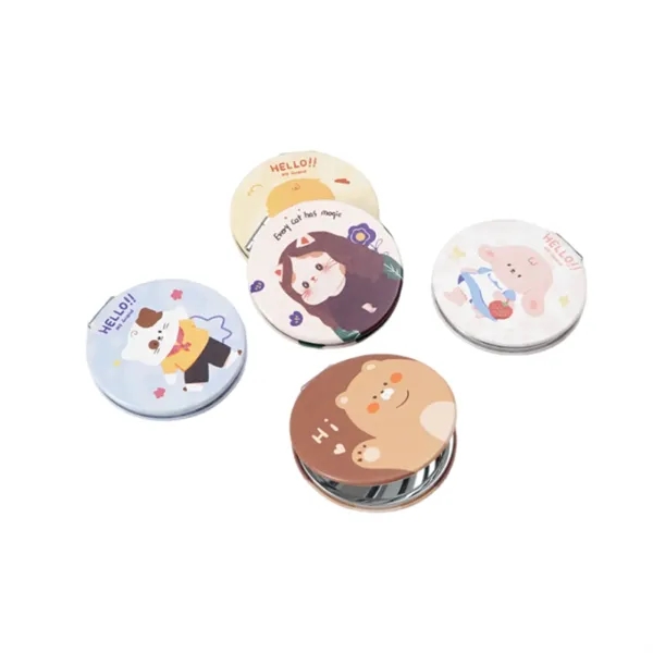 Round shape folding compact makeup mirror plus full color UV imprint... from ASI 37218 Athena Promo (tm)