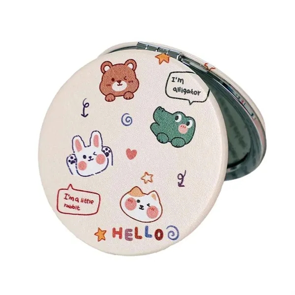 Round shape folding compact makeup mirror plus full color UV imprint... from ASI 37218 Athena Promo (tm)