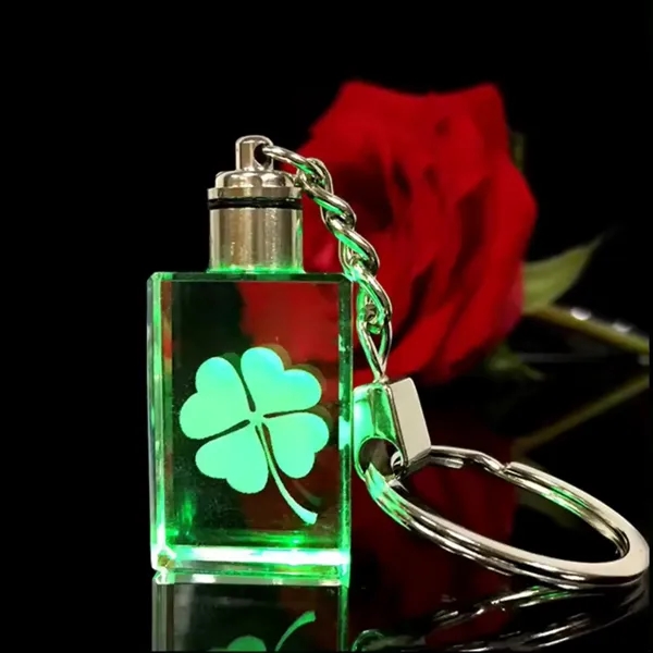 Cuboid LED light crystal keychain plus laser engraving on inside of... from ASI 37218 Athena Promo (tm)