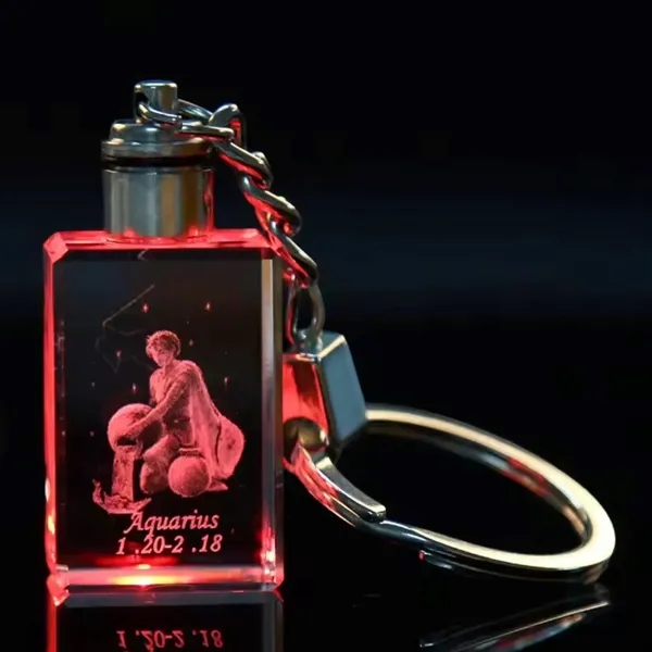Cuboid LED light crystal keychain plus laser engraving on inside of... from ASI 37218 Athena Promo (tm)