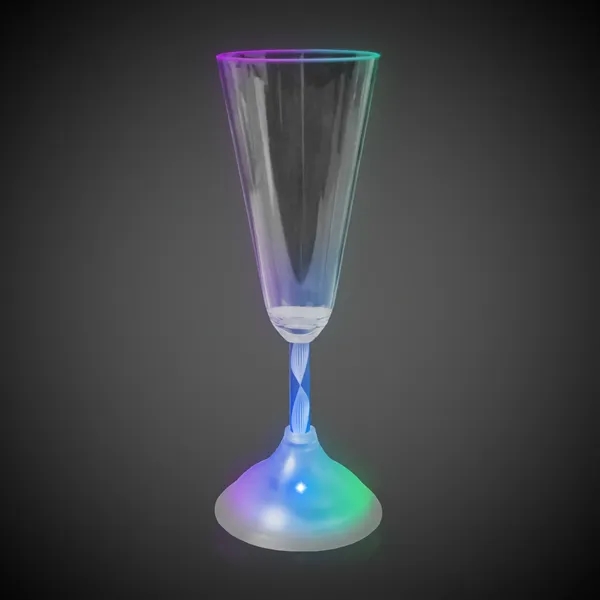 7.5 oz. clear plastic champagne glass with frosted base, swirl stem... from ASI 42016 Brighter Promotions Inc