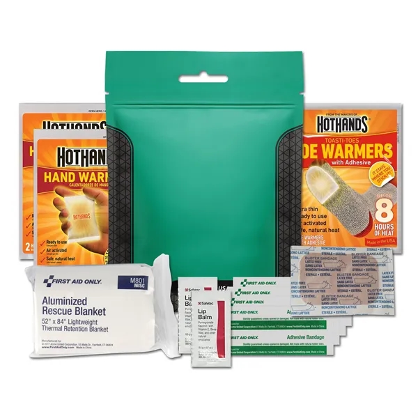 Cold-weather hygiene kit with two hand warmers, toe warmers, an emergency... from ASI 84514 Safety Made