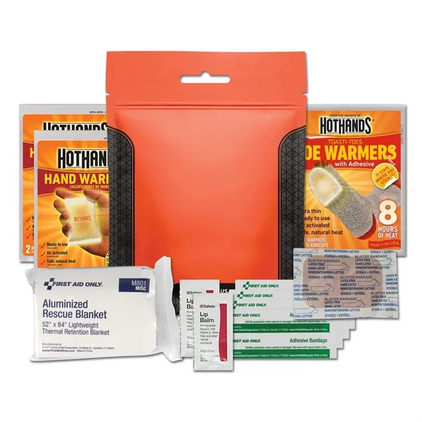 Cold-weather hygiene kit with two hand warmers, toe warmers, an emergency... from ASI 84514 Safety Made