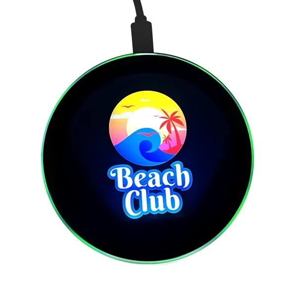 LED light up logo wireless charger plus 1 color laser engraving... from ASI 37218 Athena Promo (tm)