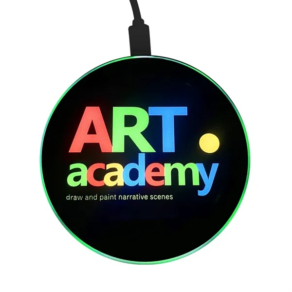 LED light up logo wireless charger plus 1 color laser engraving... from ASI 37218 Athena Promo (tm)