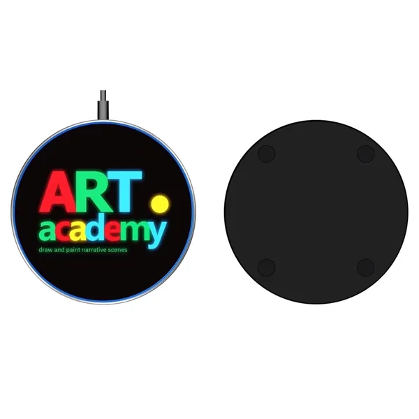 LED light up logo wireless charger plus 1 color laser engraving... from ASI 37218 Athena Promo (tm)